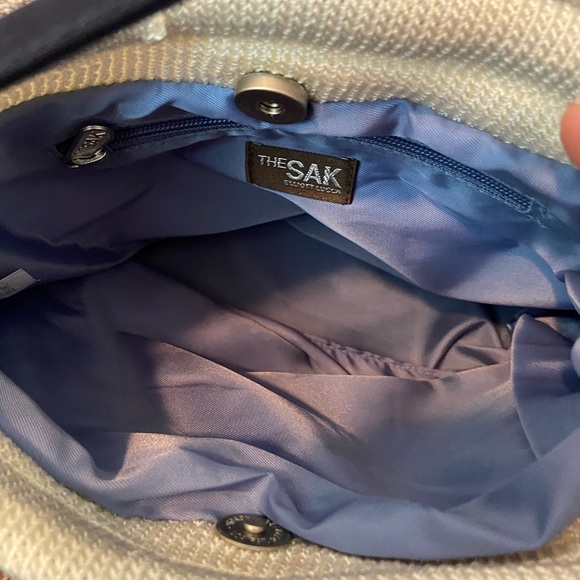 The Sak Elliot Luca Knitted Periwinkle /Cream Shoulder Bag/Purse - Picture 12 of 12